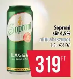 Coop Soproni sör 4,5% ajánlat