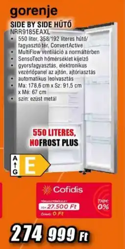 Expert Gorenje Side by Side hűtő NRR9185EAXL ajánlat