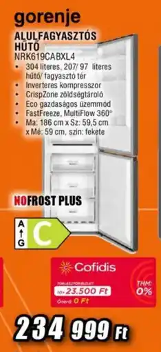 Expert Gorenje Alulfagyasztós hűtő NRK619CABXL4 ajánlat
