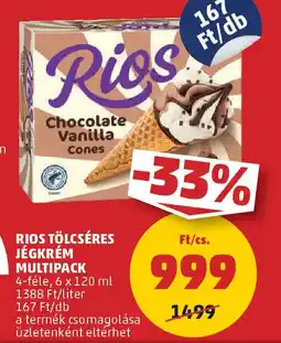 PENNY Rios tölcséres jégkrém multipack ajánlat