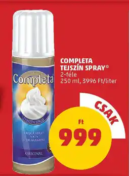 PENNY Completa tejszín spray ajánlat