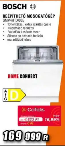 Expert BOSCH Beépíthető mosogatógép SMV4HTX00E ajánlat