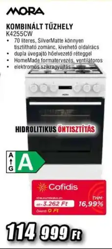 Expert MORA Kombinált tűzhely K4255CW ajánlat