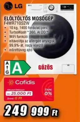 Expert LG Elöltöltős mosógép F4WR710S2W ajánlat