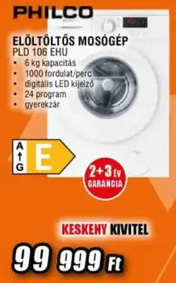 Expert PHILCO Elöltöltős mosógép PLD 106 EHU ajánlat