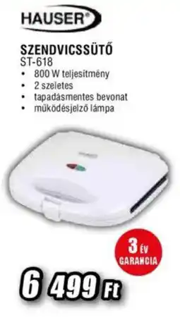 Expert HAUSER Szendvicssütő ST-618 ajánlat