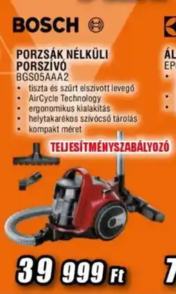 Expert BOSCH Porzsák nélküli porszívó BGS05AAA2 ajánlat