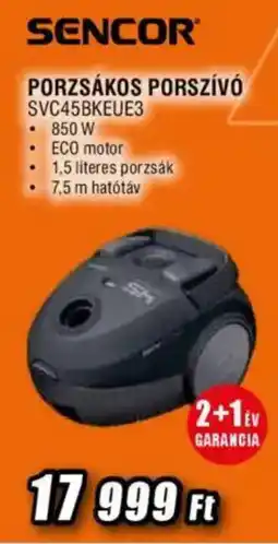Expert SENCOR Porzsákos porszívó SVC45BKEUE3 ajánlat