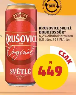 PENNY Krusovice svetlé dobozos sör ajánlat