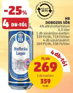 PENNY Hb dobozos sör ajánlat