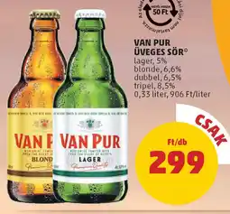 PENNY Van Pur üveges sör ajánlat