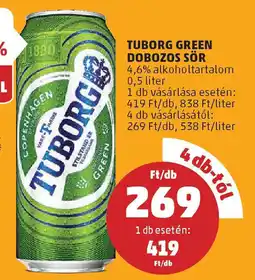PENNY Tuborg green dobozos sör ajánlat