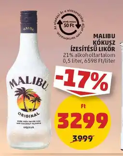 PENNY Malibu kókusz ízesítésű likőr ajánlat