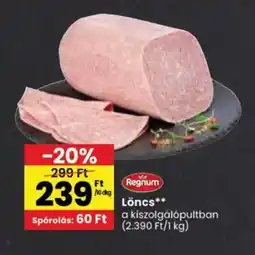 Spar Regnum Löncs ajánlat