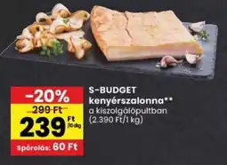 Spar S-BUDGET kenyérszalonna ajánlat