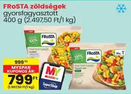 Spar FROSTA zöldségek gyorsfagyasztott ajánlat