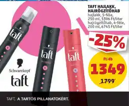PENNY Taft hajlakk, hajrögzítőhab ajánlat
