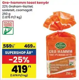 Spar Gra-hammm toast kenyér ajánlat