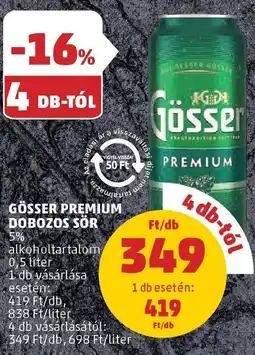 PENNY Gösser premium dobozos sör ajánlat