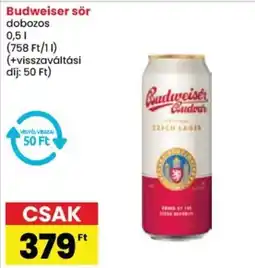 Spar Budweiser sör ajánlat