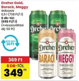 Spar Dreher Gold, Barack, Meggy ajánlat