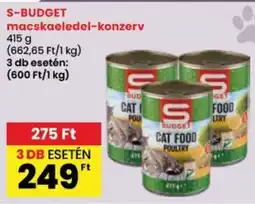 Spar S-BUDGET macskaeledel-konzerv ajánlat