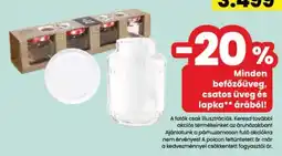 Spar Minden befőzőüveg, csatos üveg és lapka ajánlat
