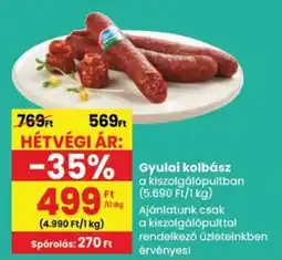 Spar Gyulai kolbász ajánlat