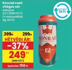 Spar Konrad cseh világos sör ajánlat