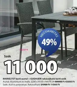 JYSK GUDHJEM rakásolható kerti szék ajánlat