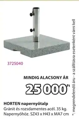 JYSK HORTEN napernyőtalp ajánlat