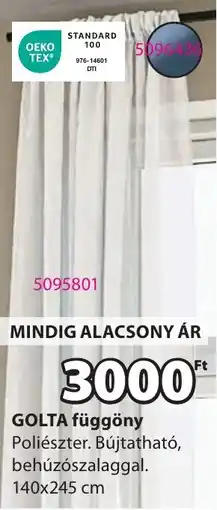 JYSK GOLTA függöny ajánlat