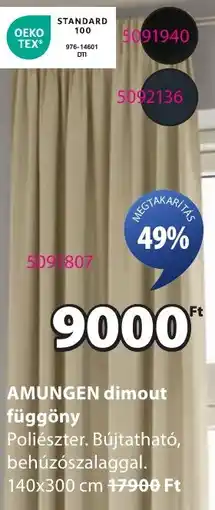 JYSK AMUNGEN dimout függöny ajánlat