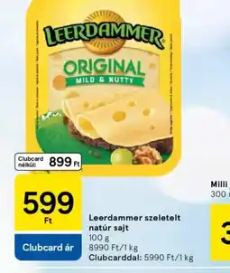 Tesco Leerdammer szeletelt natúr sajt ajánlat