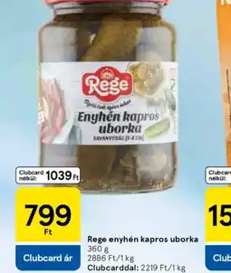 Tesco Rege enyhén kapros uborka ajánlat