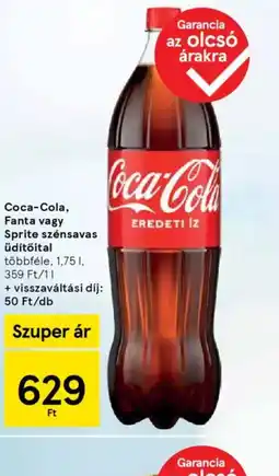 Tesco Coca-Cola, Fanta vagy Sprite szénsavas üdítőital ajánlat