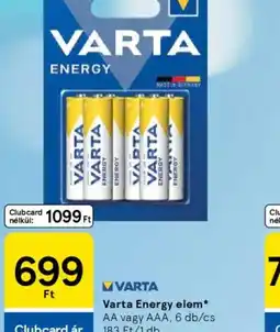 Tesco Varta Energy elem ajánlat