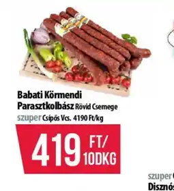 Coop Babati Körmendi Parasztkolbász ajánlat