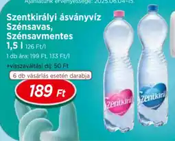 Real Szentkirályi ásványvíz szénsavas, szénsavmentes ajánlat