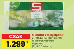 Spar S-Budget toalettpapír ajánlat