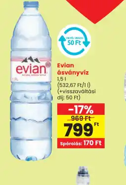 Spar Evian ásványvíz ajánlat