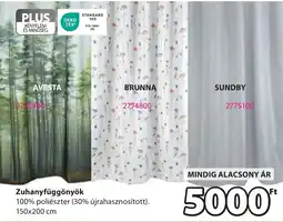 JYSK AVESTA / BRUNNA / SUNDBY Zuhanyfüggönyök ajánlat