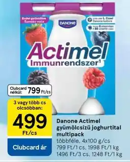 Tesco Danone Actimel gyümölcsízű joghurtital multipack ajánlat