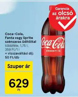 Tesco Coca-Cola, Fanta vagy Sprite szénsavas üdítőital ajánlat