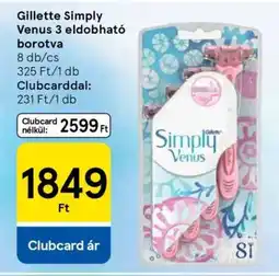 Tesco Gillette Simply Venus 3 Eldobható Borotva ajánlat