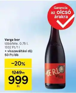 Tesco Varga bor ajánlat