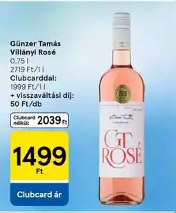 Tesco Günzer Tamás Villányi Rosé ajánlat