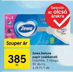 Tesco Zewa Deluxe papír zsebkendő ajánlat