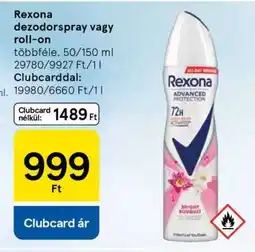 Tesco Rexona dezodorspray vagy roll-on ajánlat