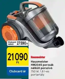 Tesco Hausmeister HM2045 porzsák nélküli porszívó ajánlat